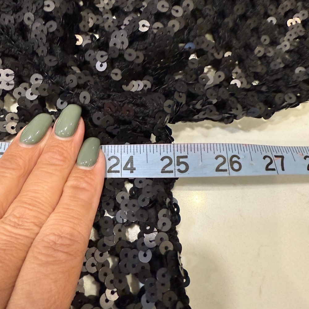 EUC Tory Burch Black Lansing Sequin Open Knit Sweater Long Sleeve – Size XLarge - Picture 9 of 10
